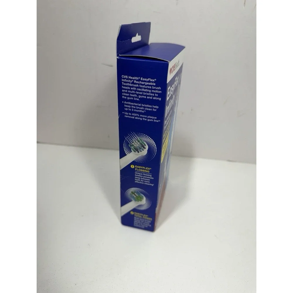 CVS Easy Flex Infinity Rechargeable‎ Toothbrush With 2 EasyFlex Brush Heads New